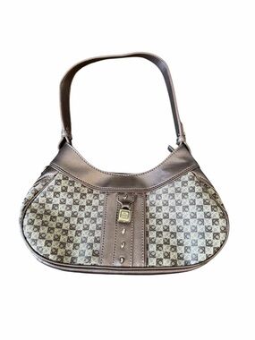 Vintage Liz Claiborne Logo Patterned Shoulder Bag